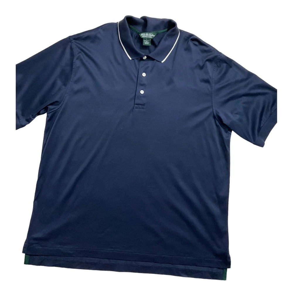 Brooks Brothers Men Size Large Polo Shirt Blue Short Sleeve (34-577)